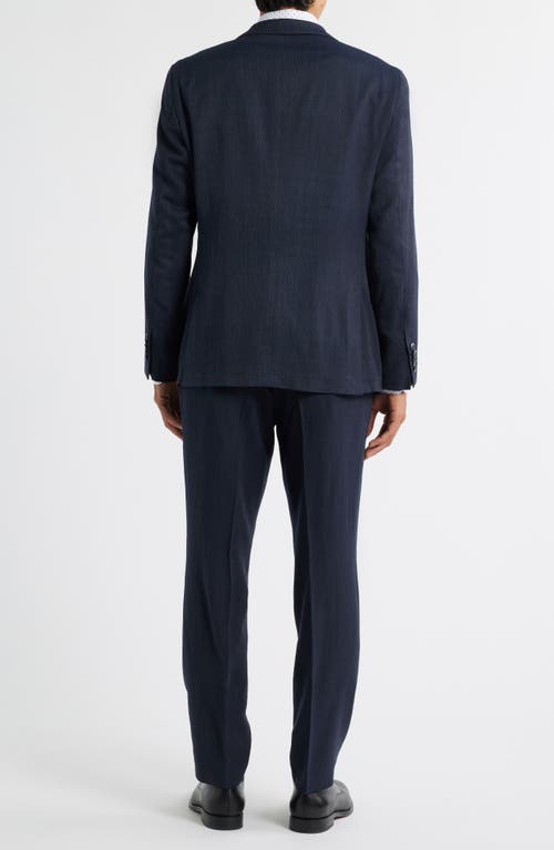 Hugo Boss Boss Heston Slim Fit Textured Stretch Wool Suit In Blue