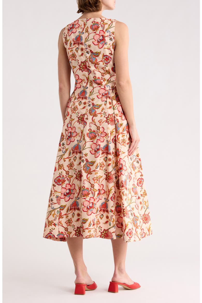 Sleeveless Cotton Midi Dress, Alternate, color, POPPY RED