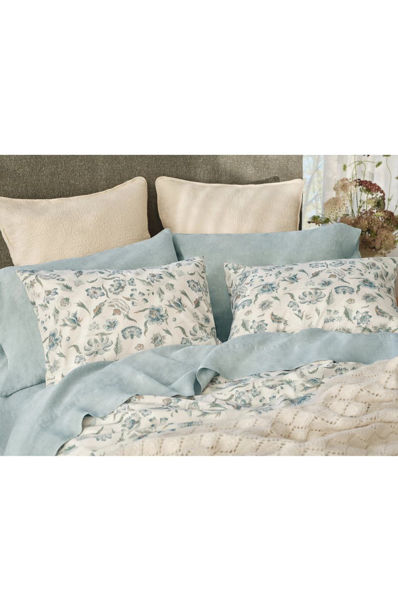 Coyuchi Viola Print Organic Cotton Sham, Alternate, color, Undyed/ Cerulean