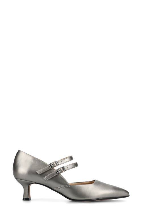 Journee Collection Journee Womens Carnation Medium And Wide Width Kitten Heel Mary Jane Pumps In Gray