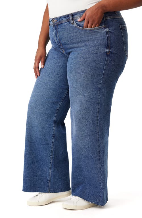 Kensie Kaya High Waist Wide Leg Jeans In Blue