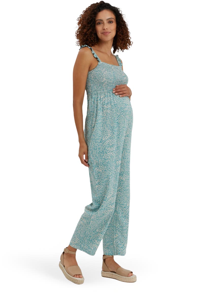Marais Maternity Smocked Jumpsuit, Alternate, color, Floral