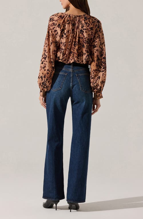 Astr The Label Reyen Long Sleeve Top In Brown