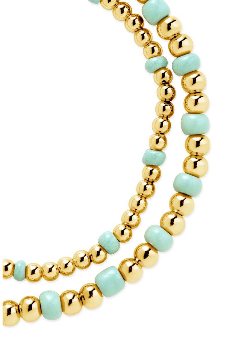 Set of 2 Misty Stretch Beaded Bracelets, Alternate, color, GOLD