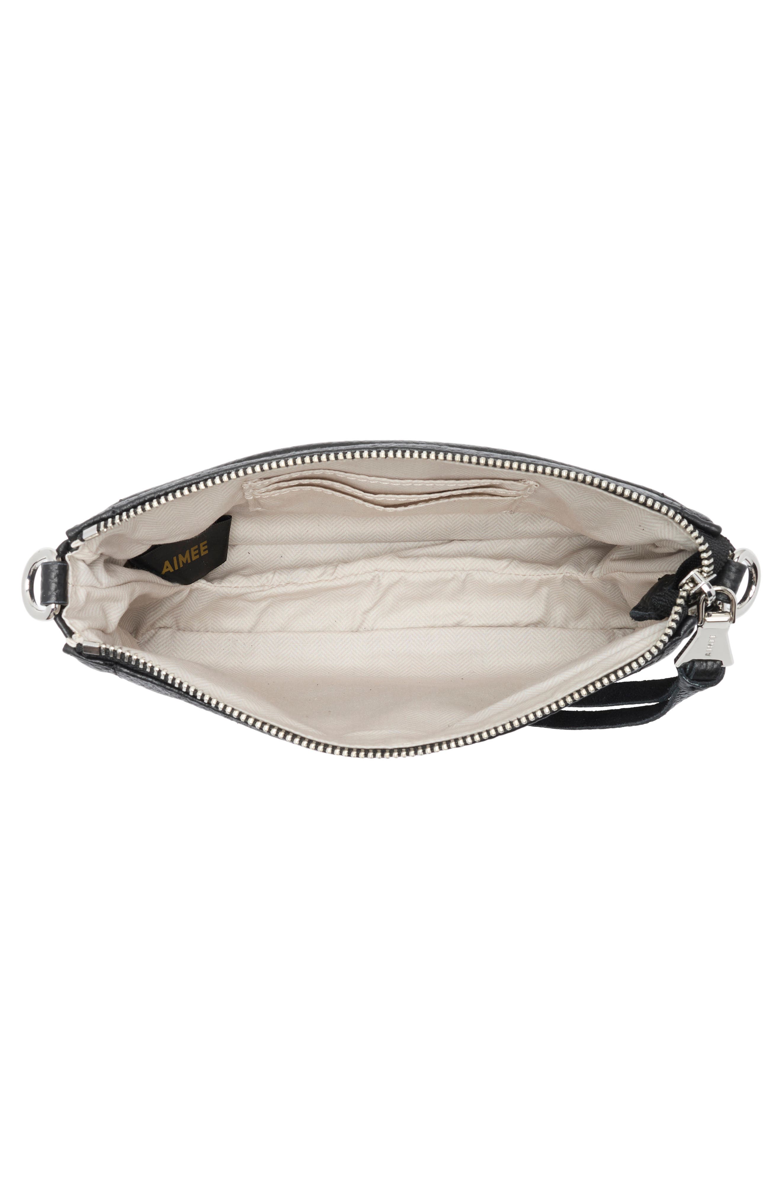 AIMEE Madrid Leather Crossbody Bag, Alternate, color, Black/Black