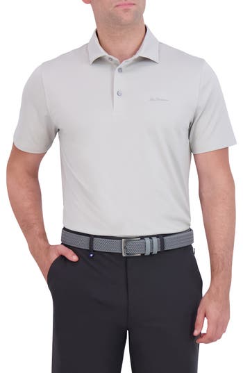 Ben Sherman Solid Tech Pique Sports Fit Polo In Light Grey