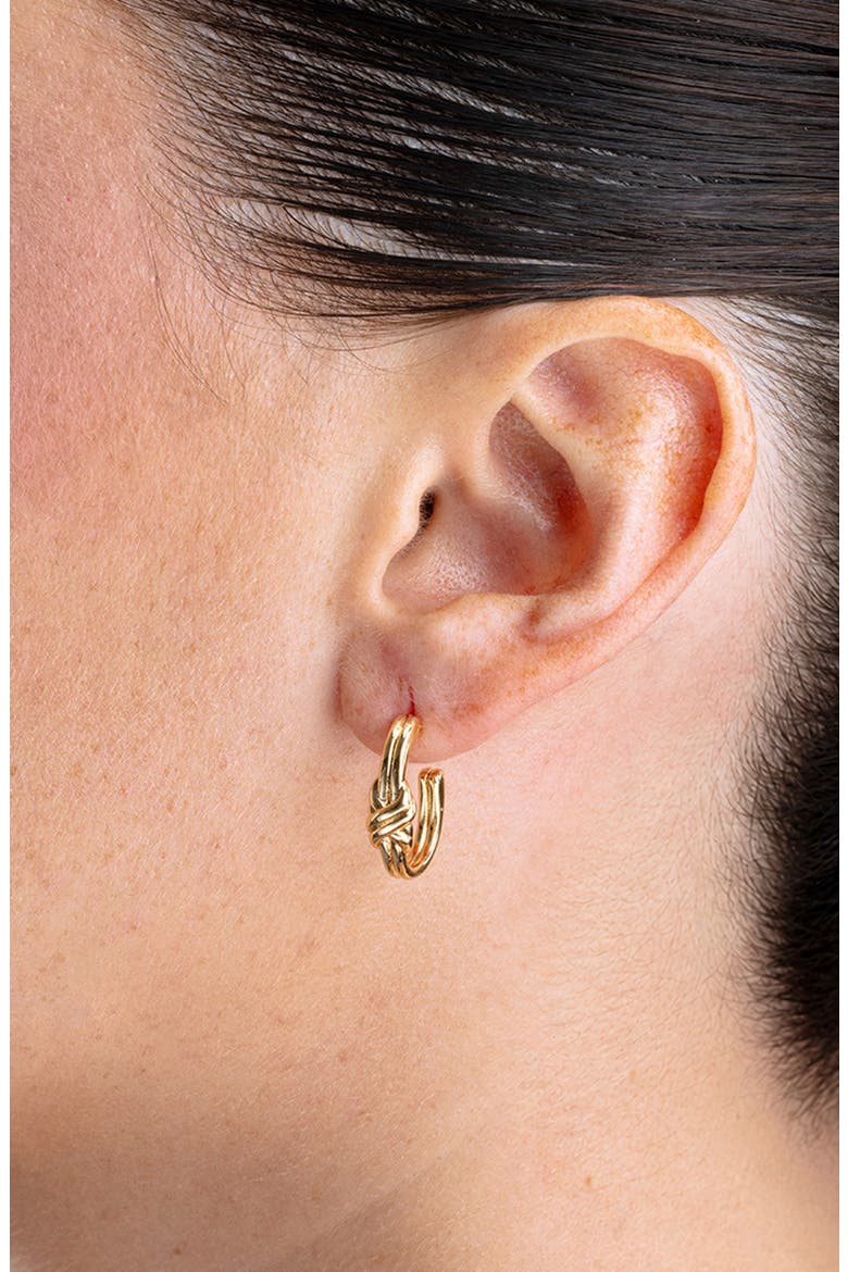 Bold Crossover Hoop Earrings, Alternate, color, GOLD