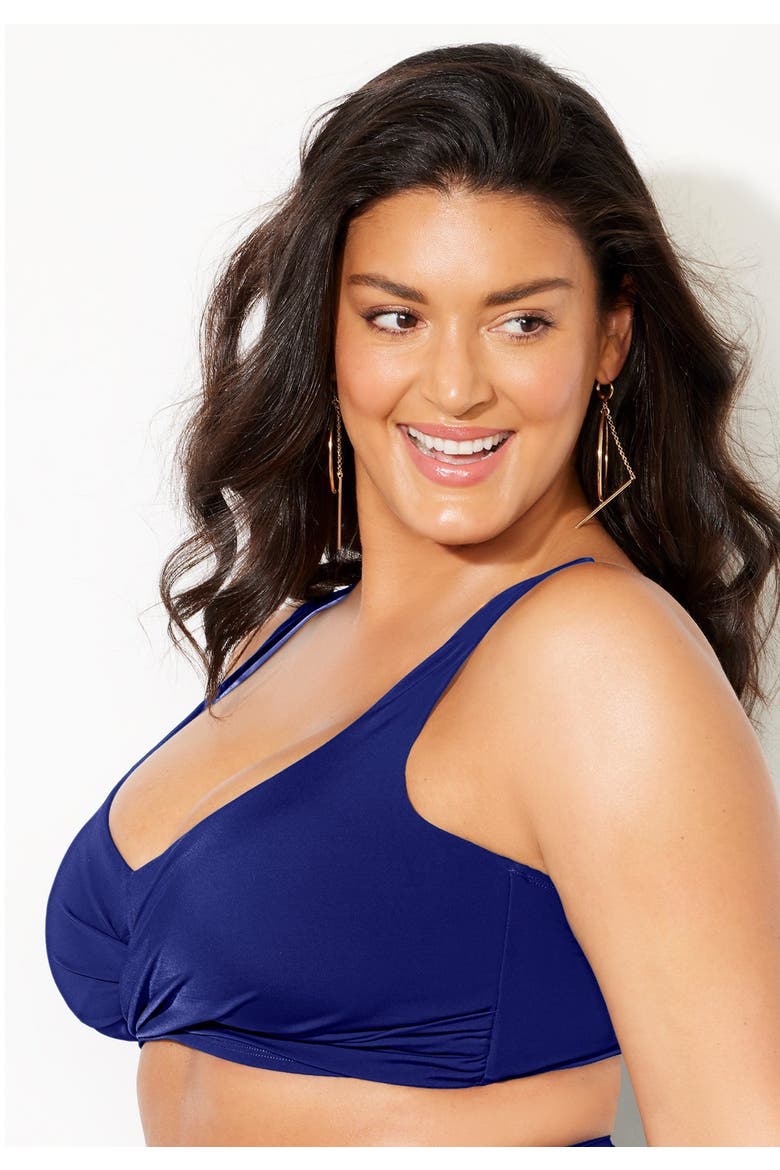 Twist Front Bikini Top, Alternate, color, Deep Sea