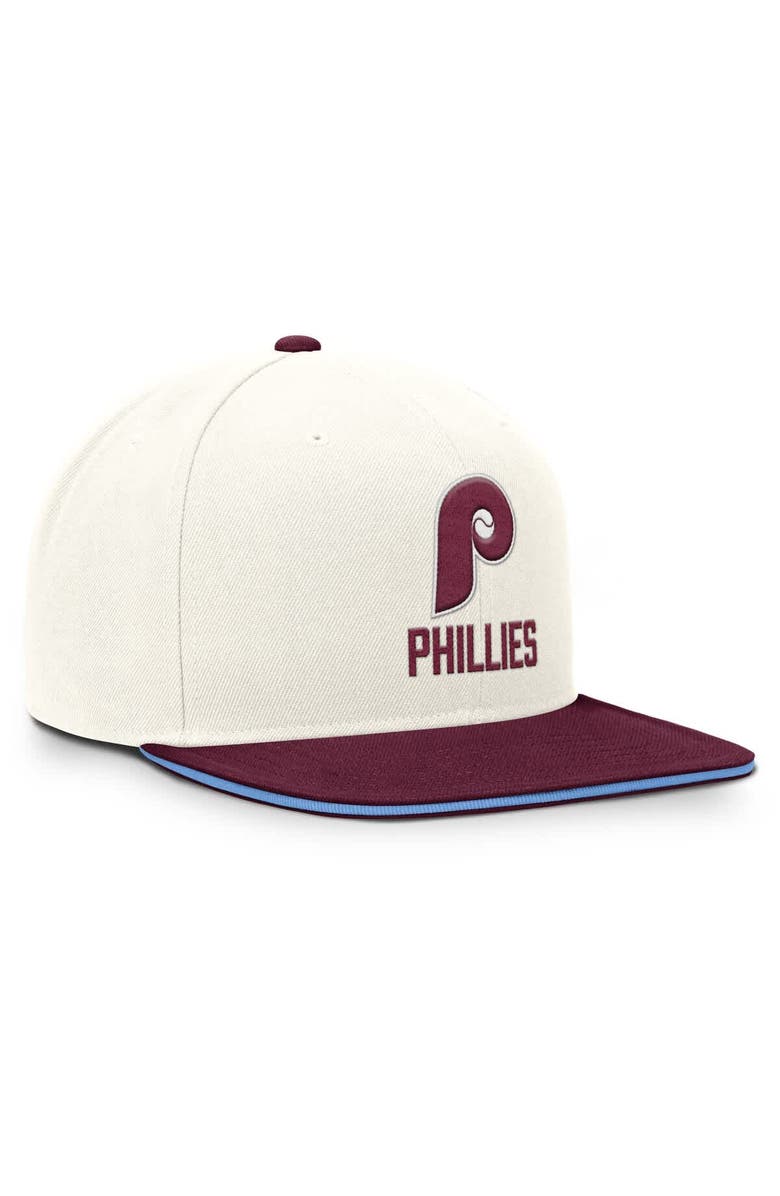 Nike Men's Nike Cream/Burgundy Philadelphia Phillies Cooperstown Pro Dri-FIT Snapback Hat, Alternate, color, Cream