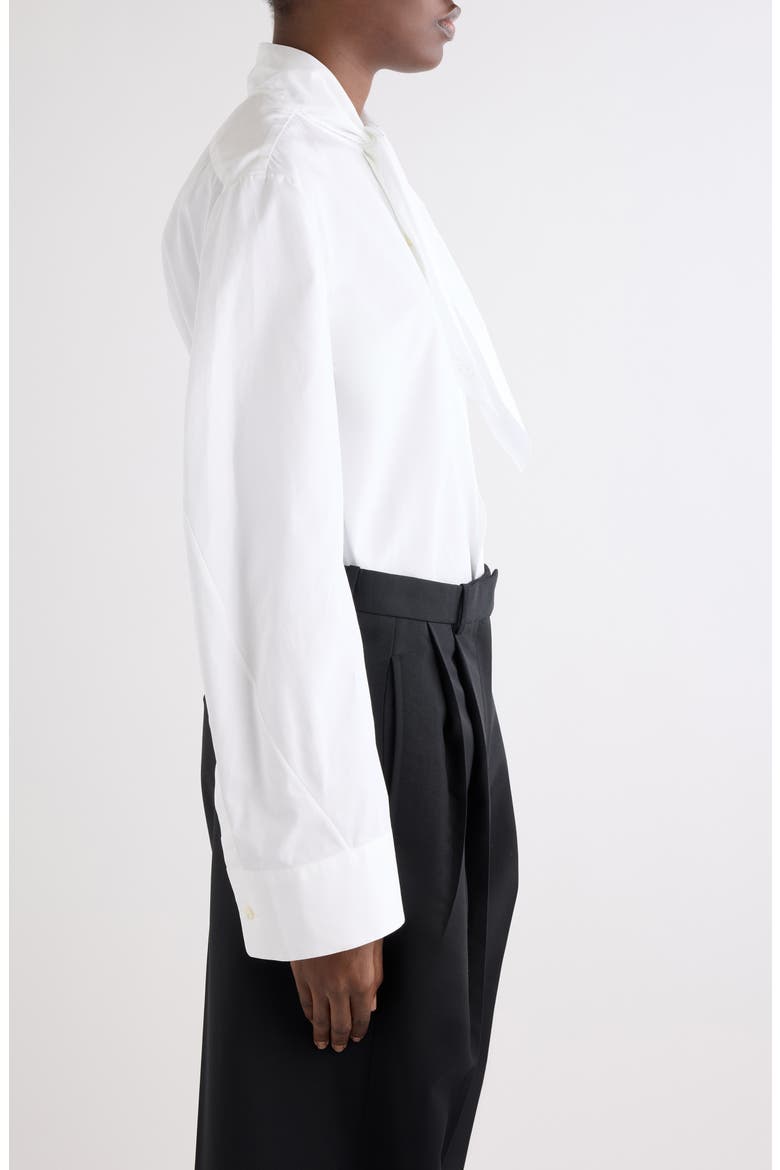 Small Bow Button-Up Shirt, Alternate, color, WHITE