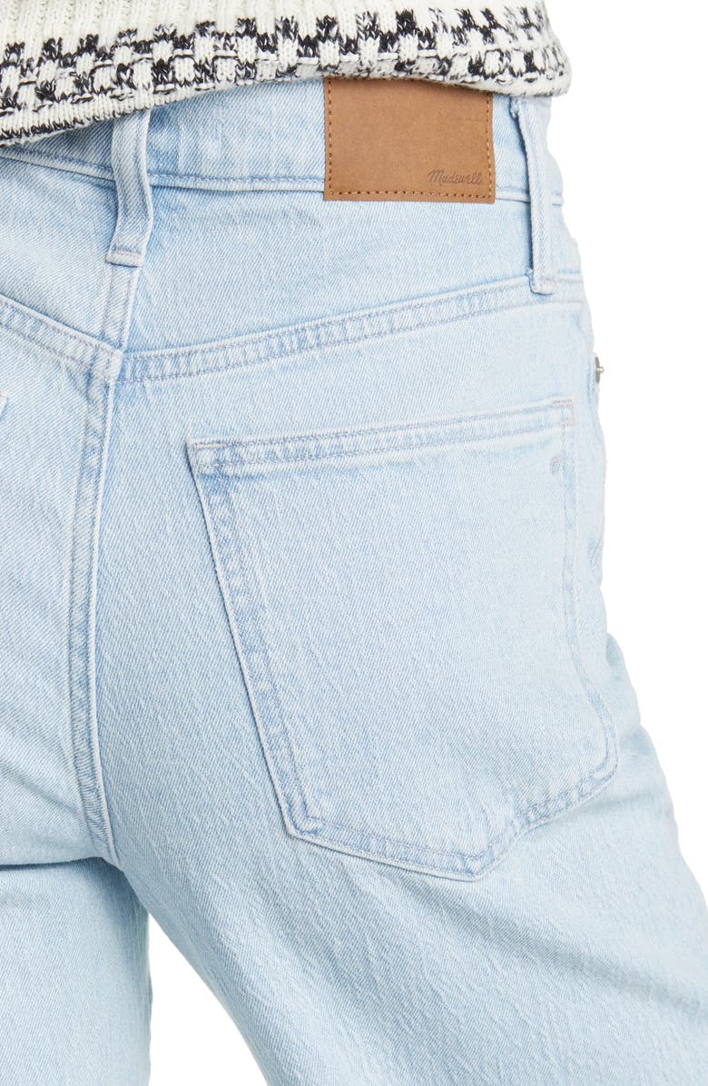 Madewell The Perfect High Waist Raw Hem Wide Leg Crop Jeans, Alternate, color, 