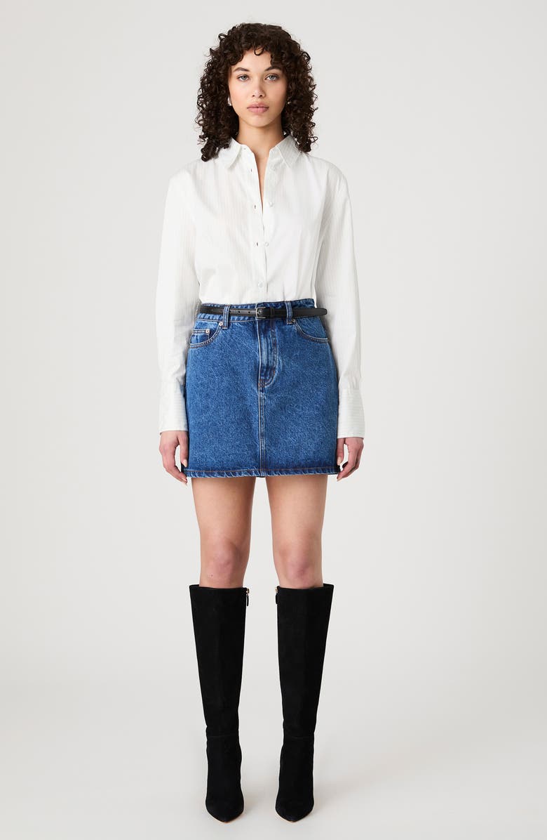 French Connection Pinstripe Cotton Poplin Button-Up Shirt, Alternate, color,