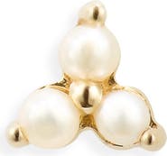 MARIA TASH Pearl Trinity Threaded Stud Earring