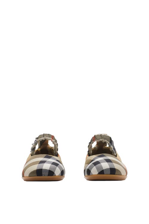 Burberry Beige Comb Kids' Chaterley Check-pattern Woven Ballet Flats Eur 25 /7.5 Uk In Multi