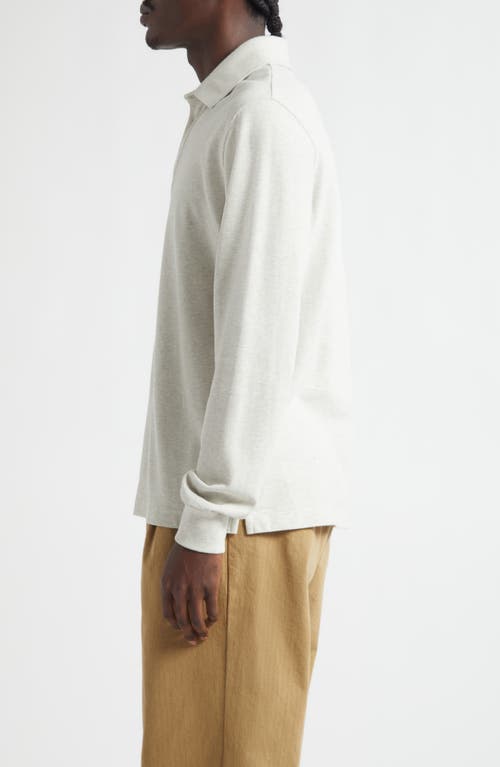 Noah Long Sleeve Cotton Piqué Polo In White