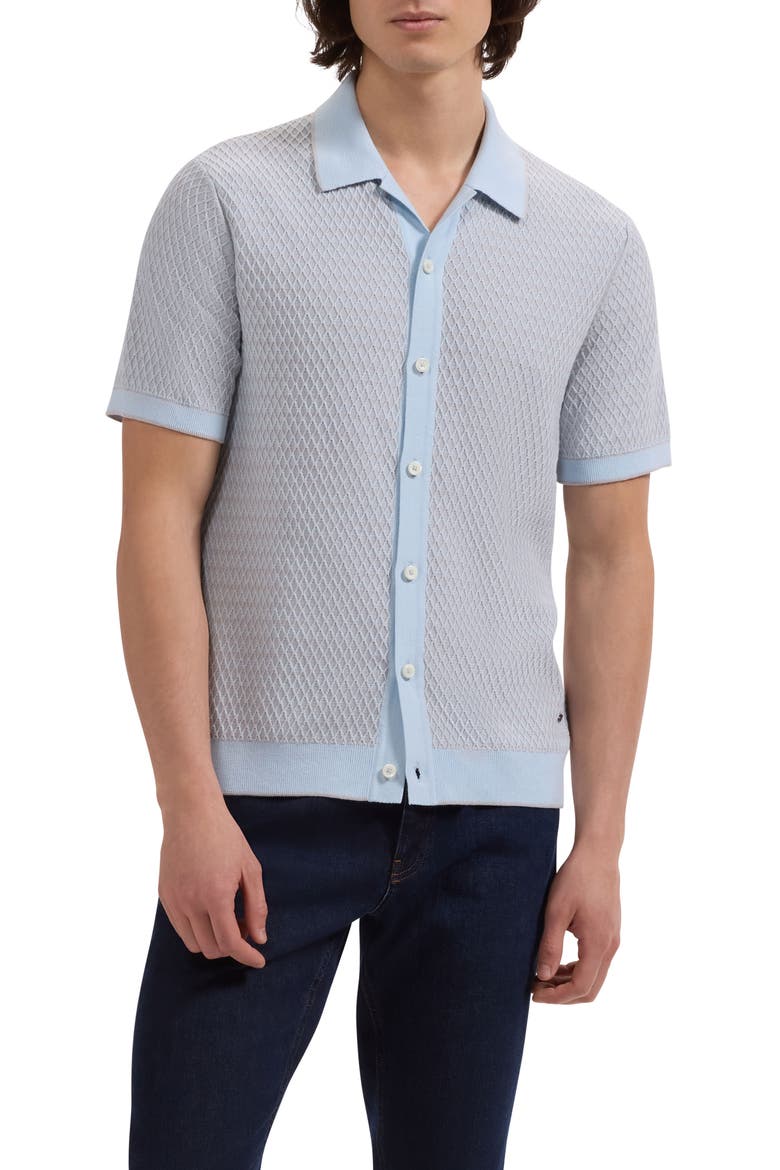 Short Sleeve Cardigan, Main, color, HAZY BLUE