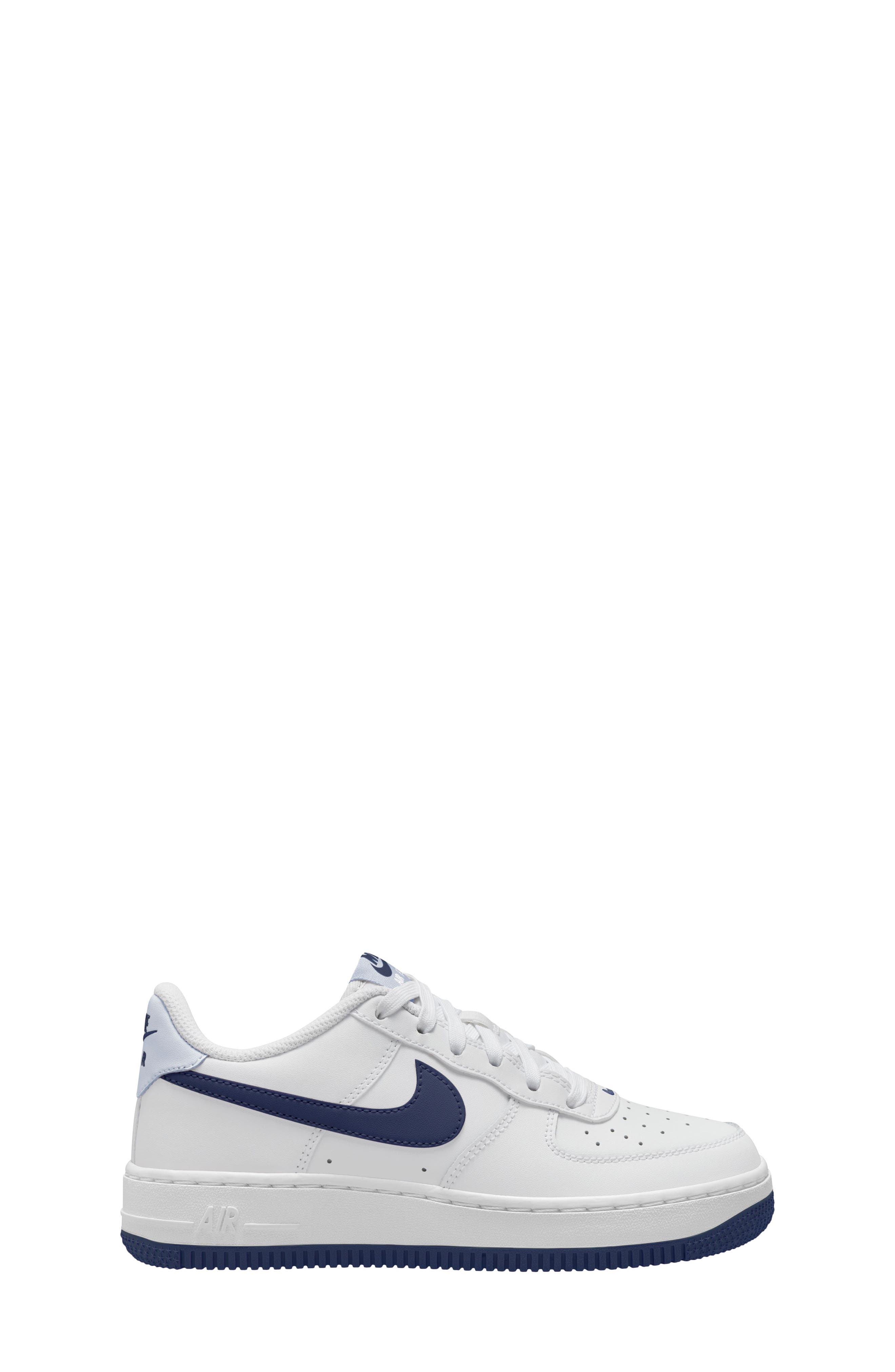Kids' Air Force 1 Sneaker, Main, color, WHITE/ MIDNIGHT NAVY/ GREY