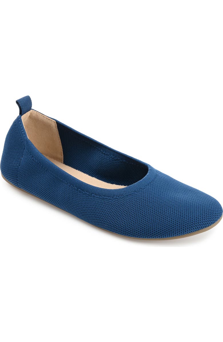 Journee Collection Jersie Knit Ballet Flat, Main, color, Navy