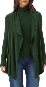 Karen Kane Ribbed Drape Front Cardigan