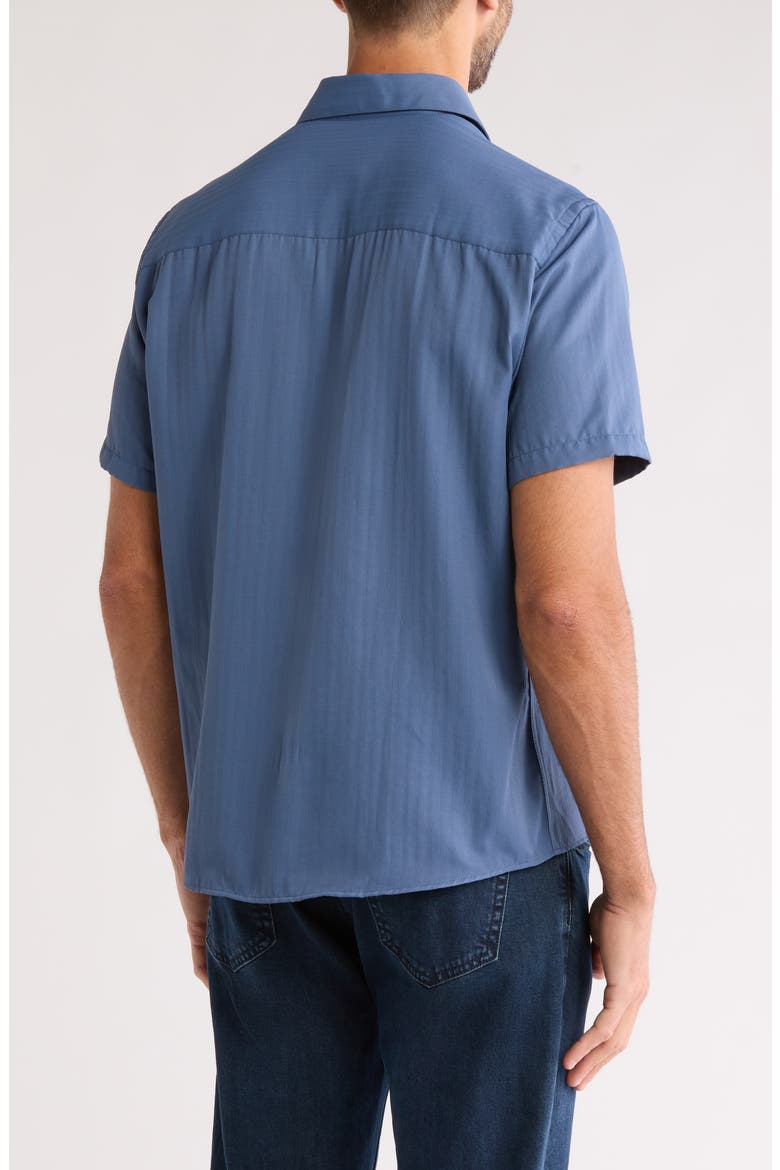 Baylor Cotton Short Sleeve Button-Up Shirt, Alternate, color, BERING SEA