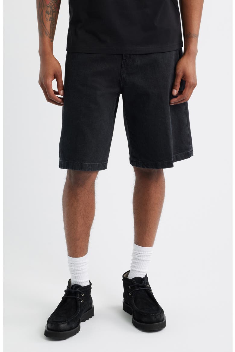 Landon Denim Shorts, Main, color, BLACK (STONE WASHED)