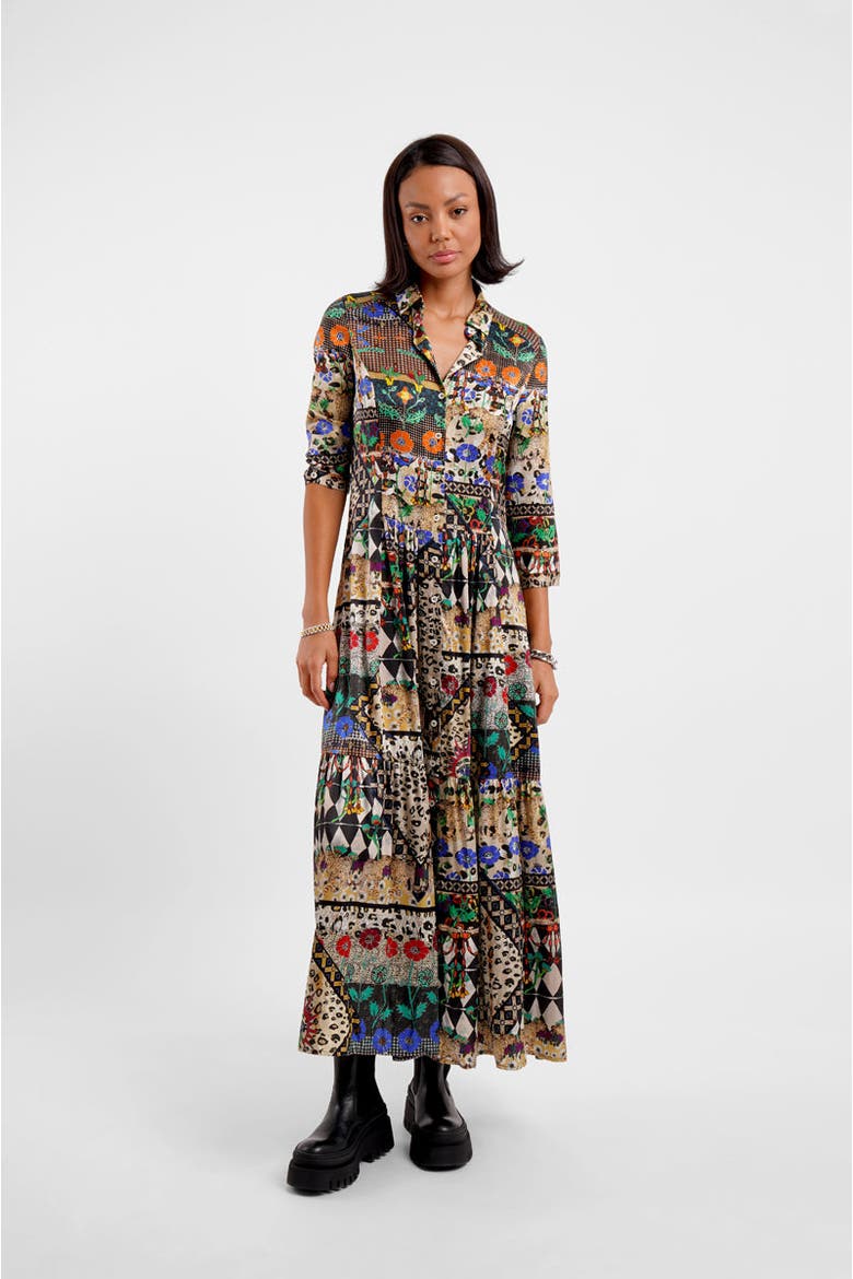 Maxi Shirt Dress - "Animal Folk Story", Alternate, color, Animal Folk