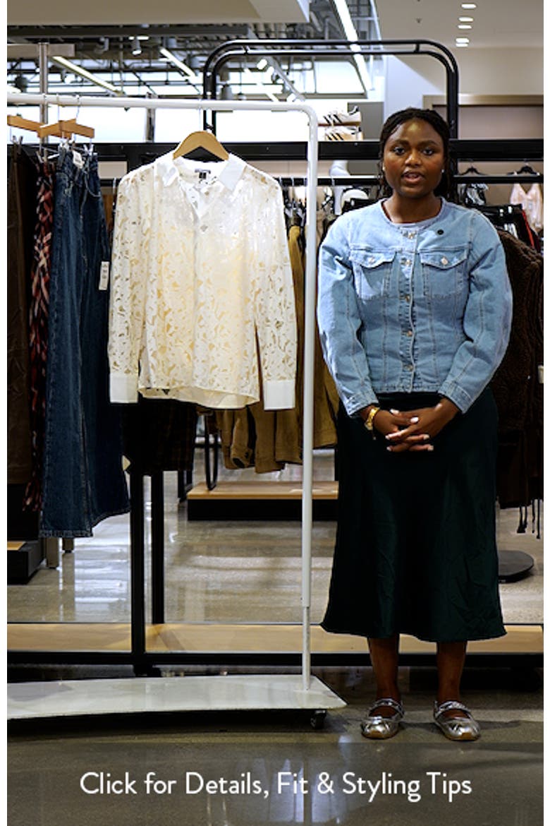 Floral Lace Hidden Placket Shirt video