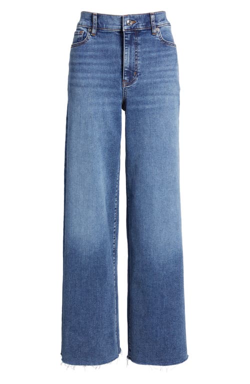 Frame Womens Tommy Drape Wide-leg Cotton-blend Jeans In Blue