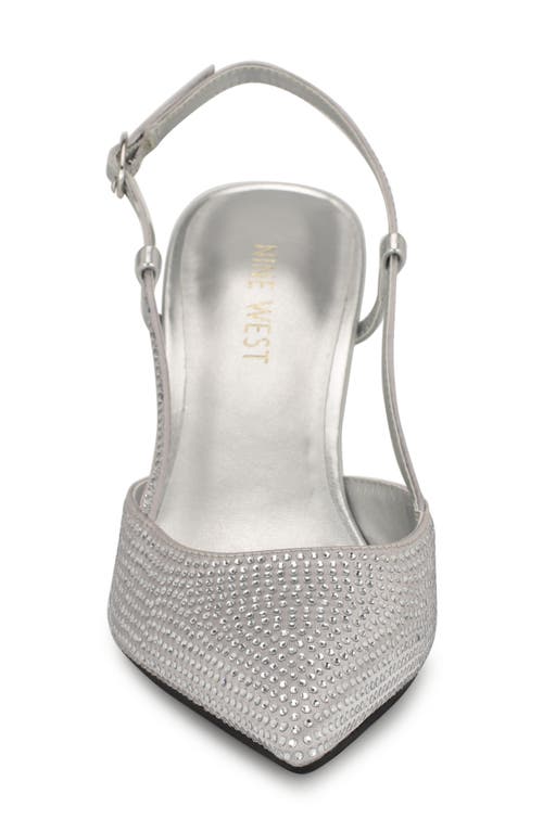 Nine West Rumer Slingback Pointed Toe Pump In Silver