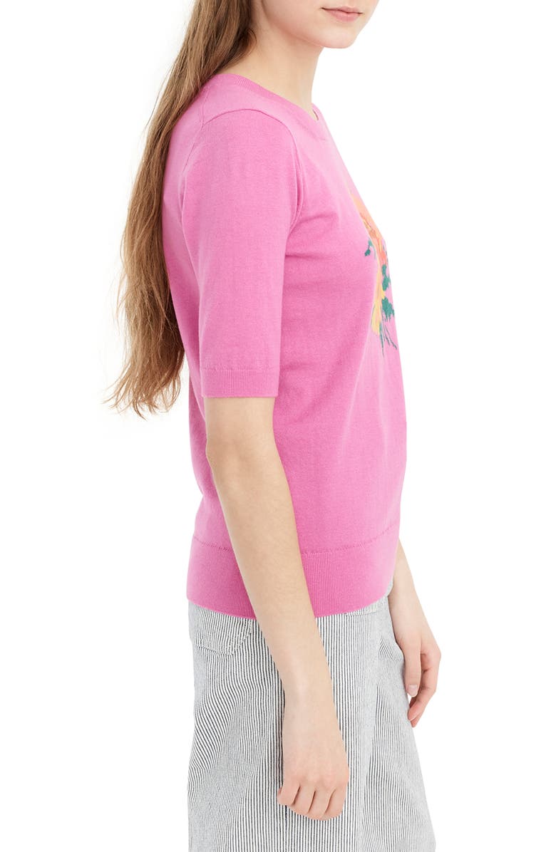 J.Crew Tippi Flowers Short Sleeve Sweater, Alternate, color, 