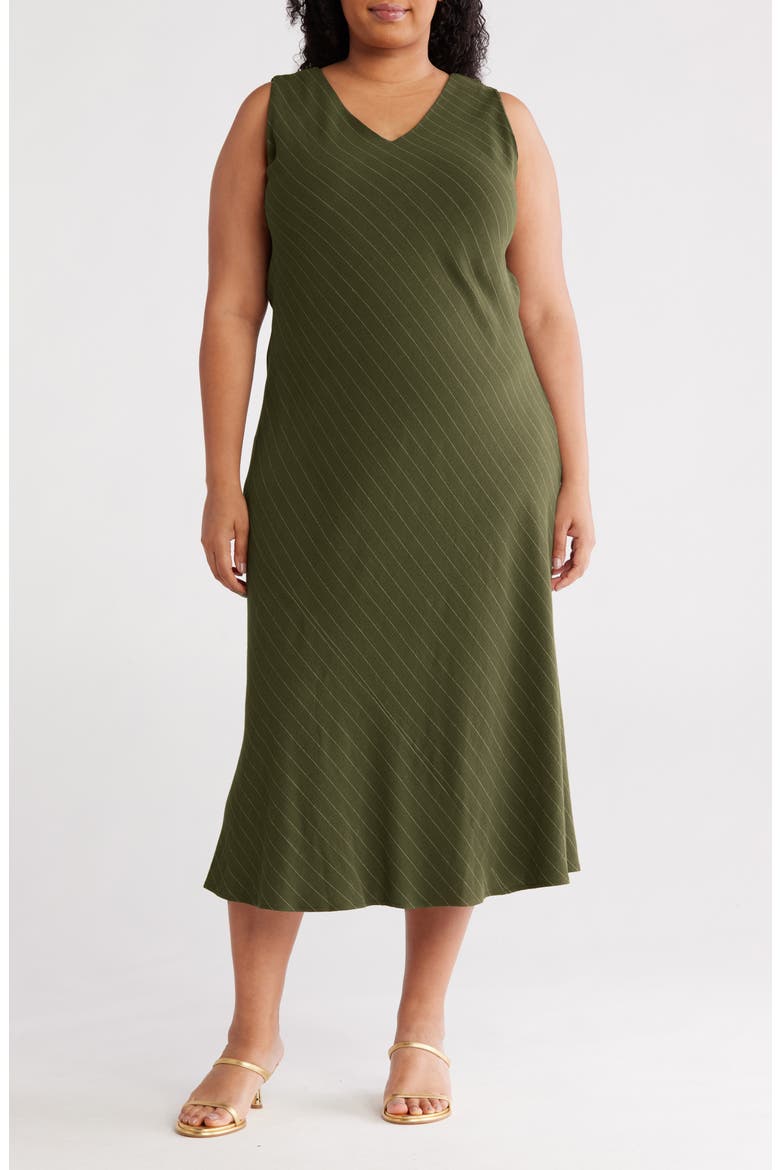Stripe Midi Dress, Main, color, OLIVE