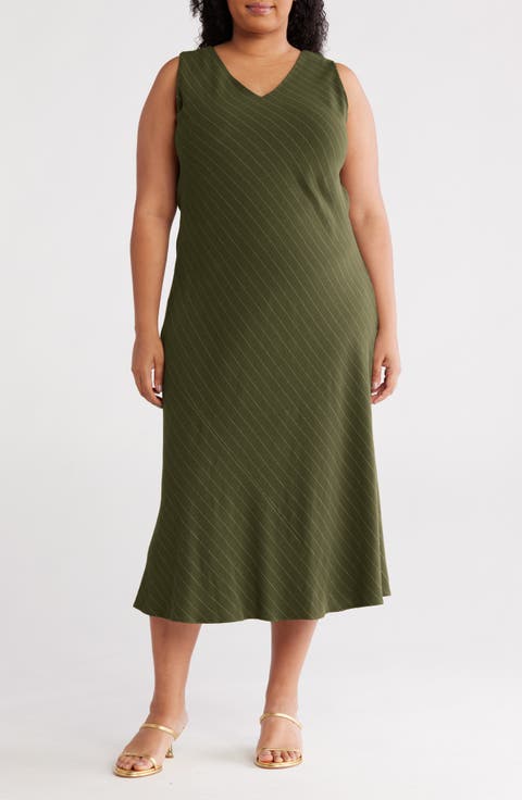 Stripe Midi Dress (Plus)