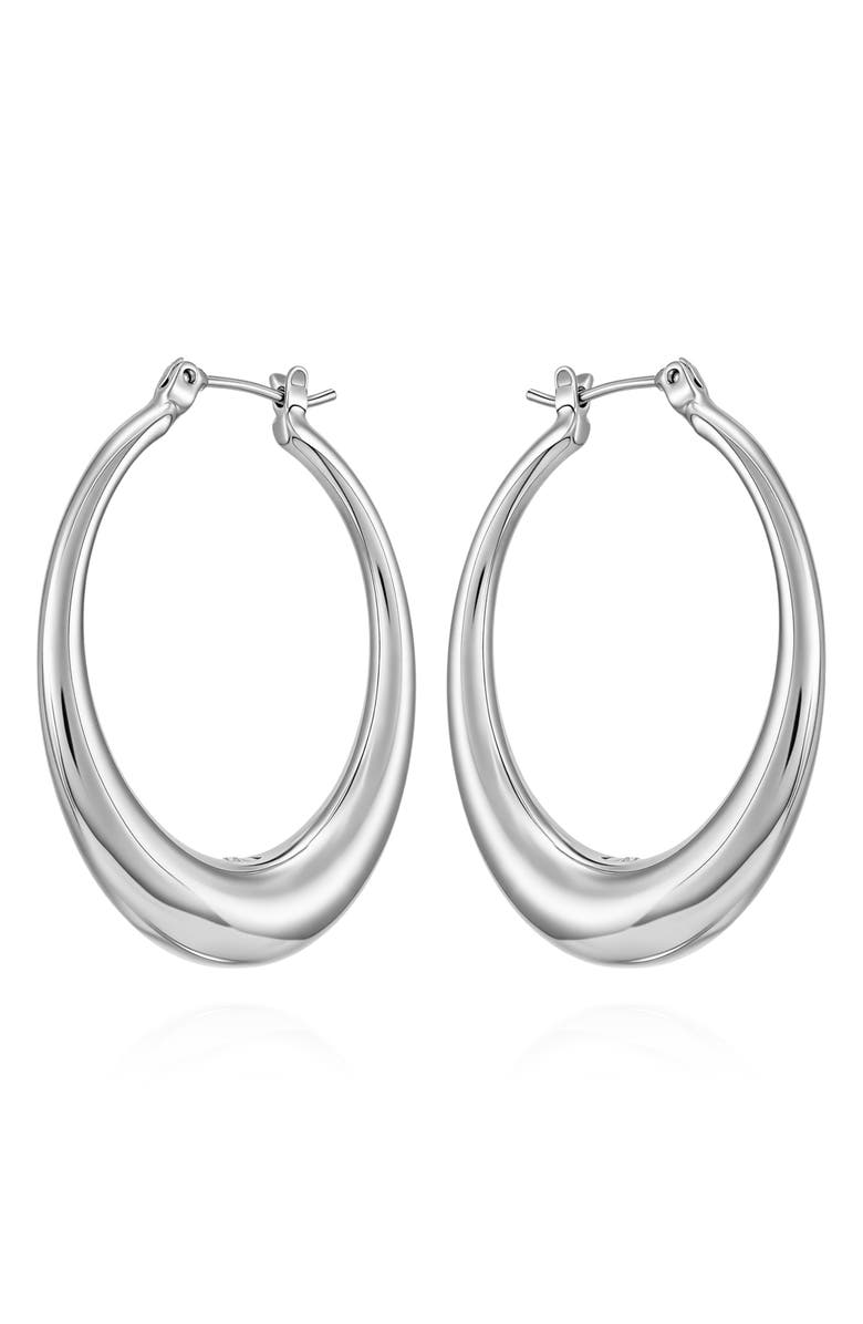 Vince Camuto Oval Hoop Earrings, Main, color, Silver