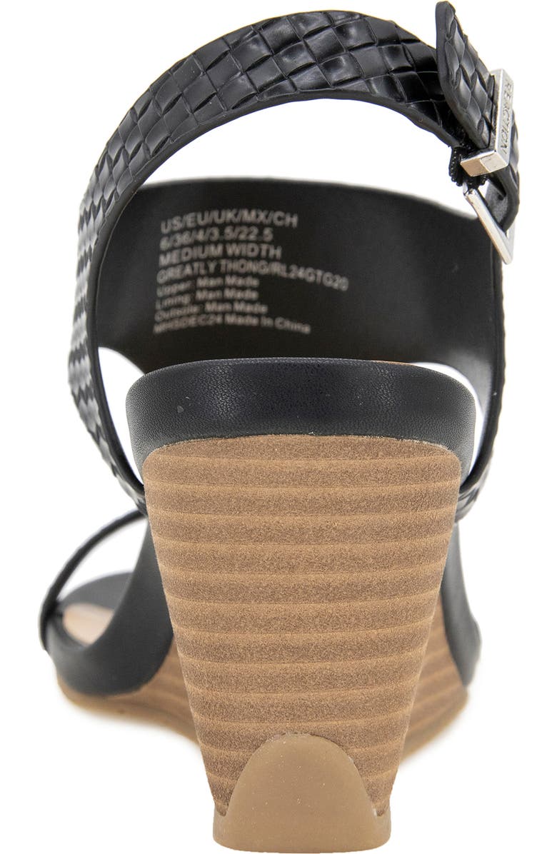 Reaction Kenneth Cole Greatly Platform Wedge Sandal, Alternate, color, Black Woven