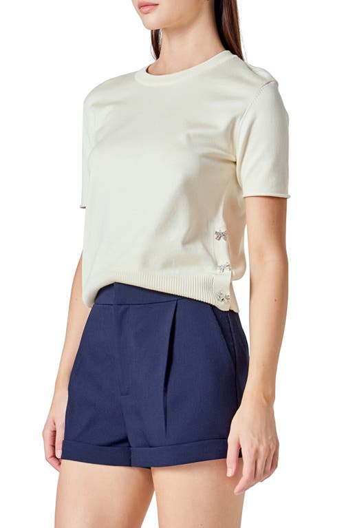 Endless Rose Side Bow Sweater In Neutral