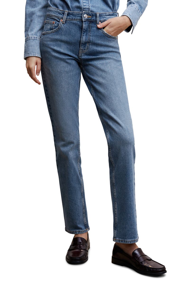 MANGO Stretch Straight Leg Jeans, Main, color, 