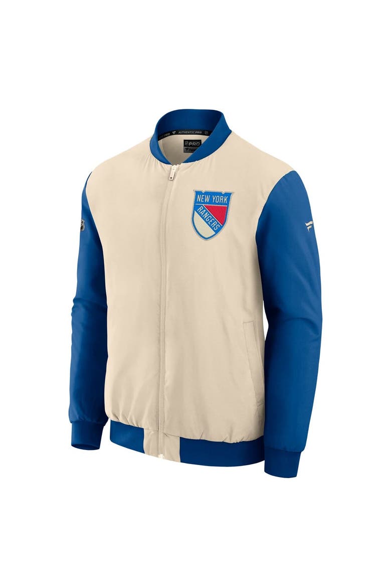 Men's Fanatics Natural New York Rangers 2026 NHL Winter Classic Authentic Pro Full-Zip Bomber Jacket, Alternate, color, Natural
