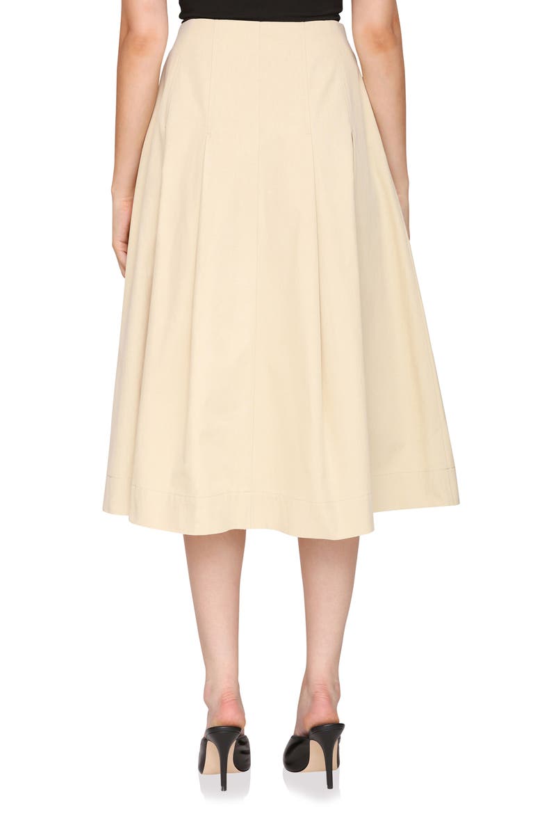 Pleated Midi Skirt, Alternate, color, EGGSHELL