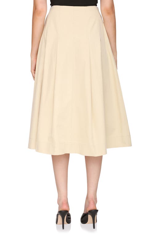 Avec Les Filles Pleated Midi Skirt In Neutral