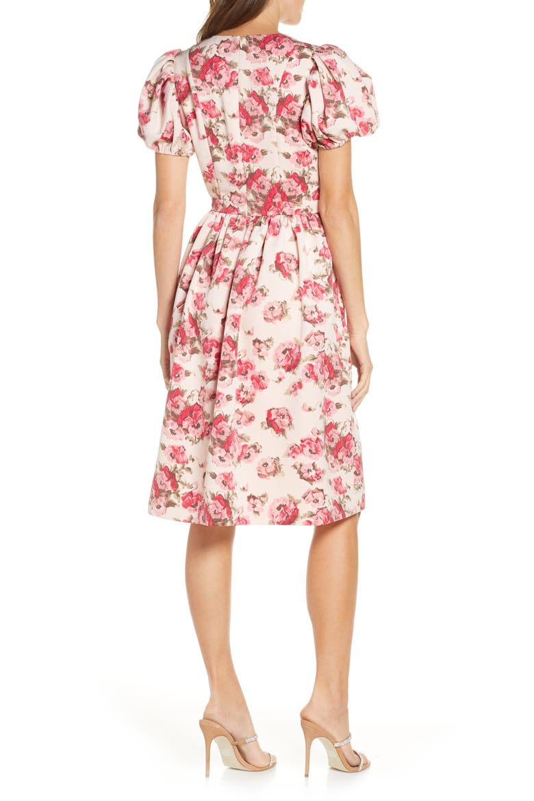 Fit & Flare Dress, Alternate, color, PINK SMOKE FLORAL