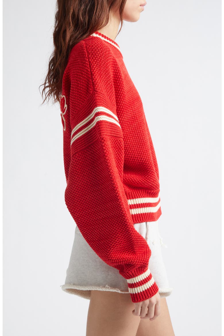 Journey Boxy Crewneck Sweater, Alternate, color, TOMATO RED
