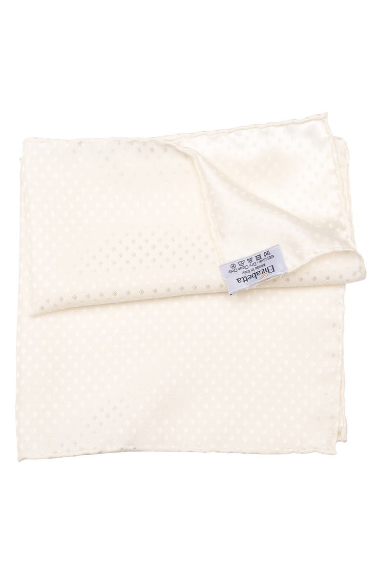 Corelli - Silk Pocket Square for Men, Alternate, color, Off White