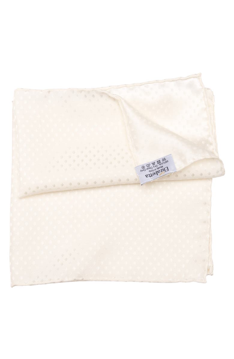Elizabetta Corelli - Silk Pocket Square for Men, Alternate, color, Off White