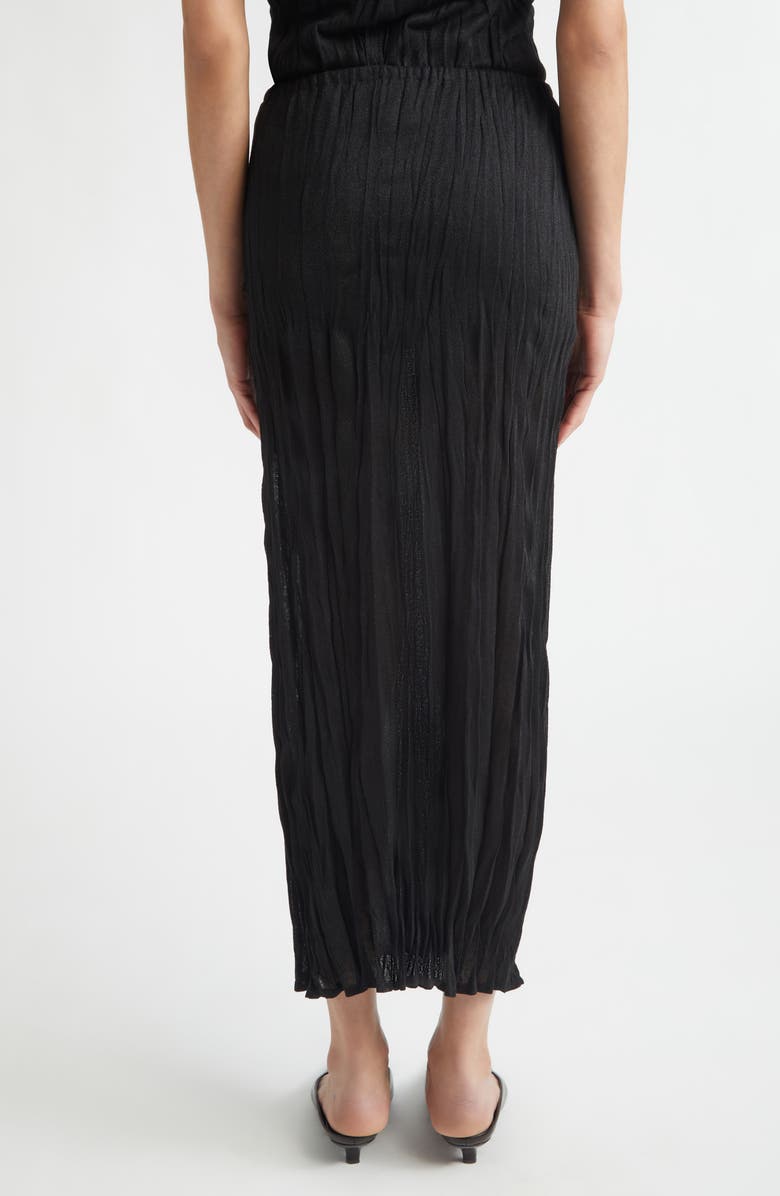 TOTEME Crinkled Knit Skirt, Alternate, color, Black