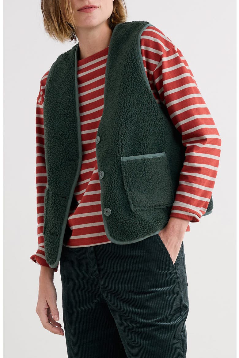 Well Wisher Fleece Vest, Main, color, COPPICE