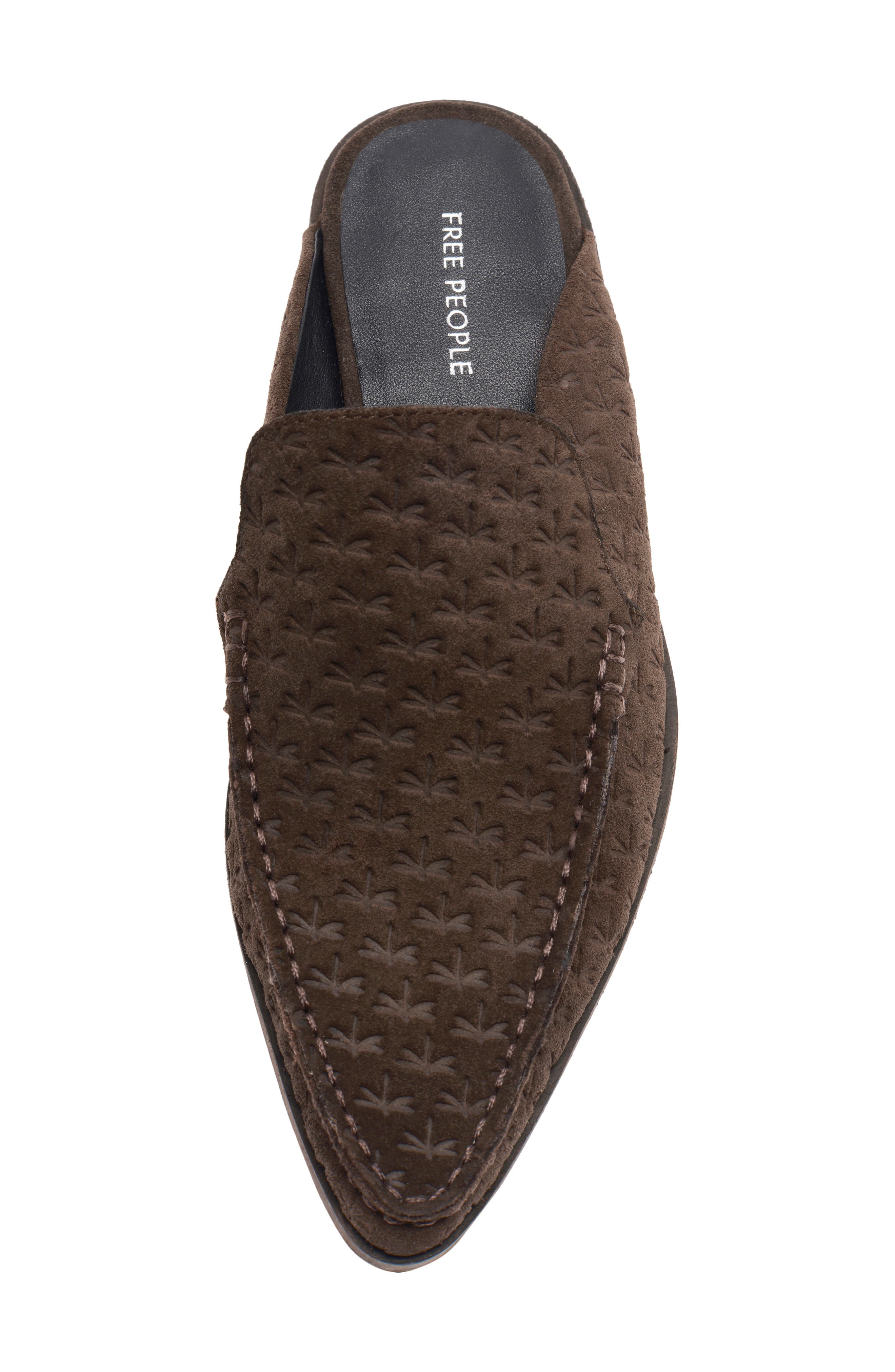 Free People Dragonfly Embossed Loafer, Alternate, color, Espresso Suede