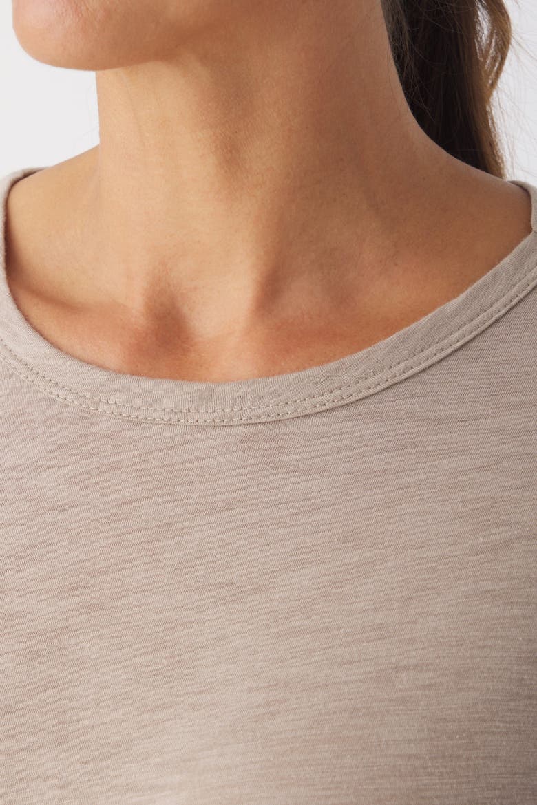 Slub Jersey Elbow Sleeve Crew Tee, Alternate, color, Sand