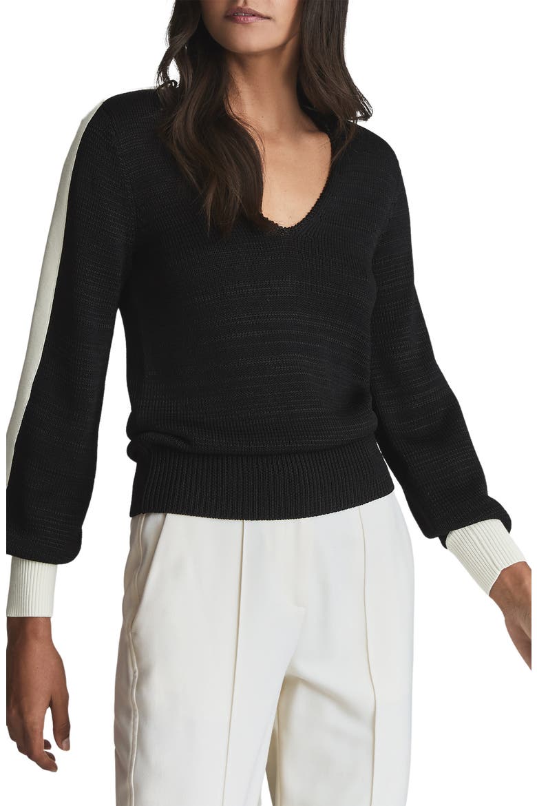 Taylor Cotton Blend Sweater, Alternate, color, BLACK