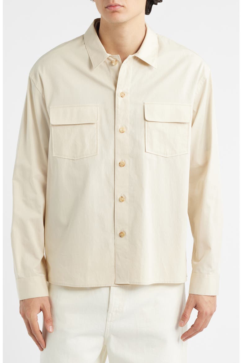 Double Pocket Overshirt, Alternate, color, LIGHT BEIGE