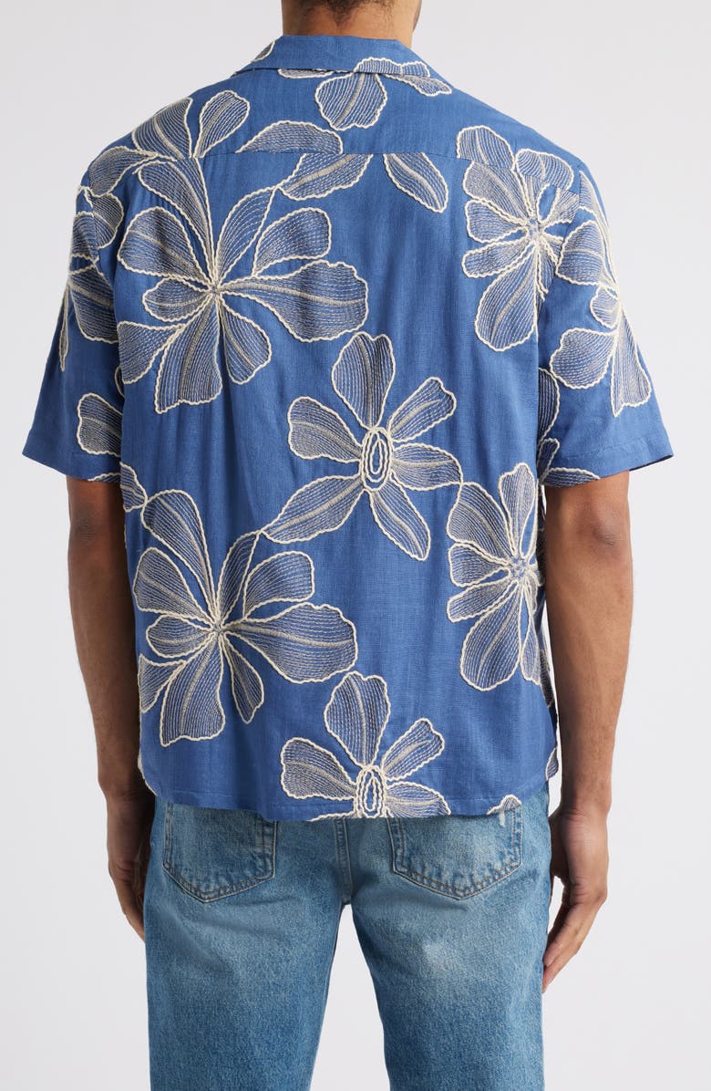 Corridor Floral Appliqué Camp Shirt, Alternate, color,